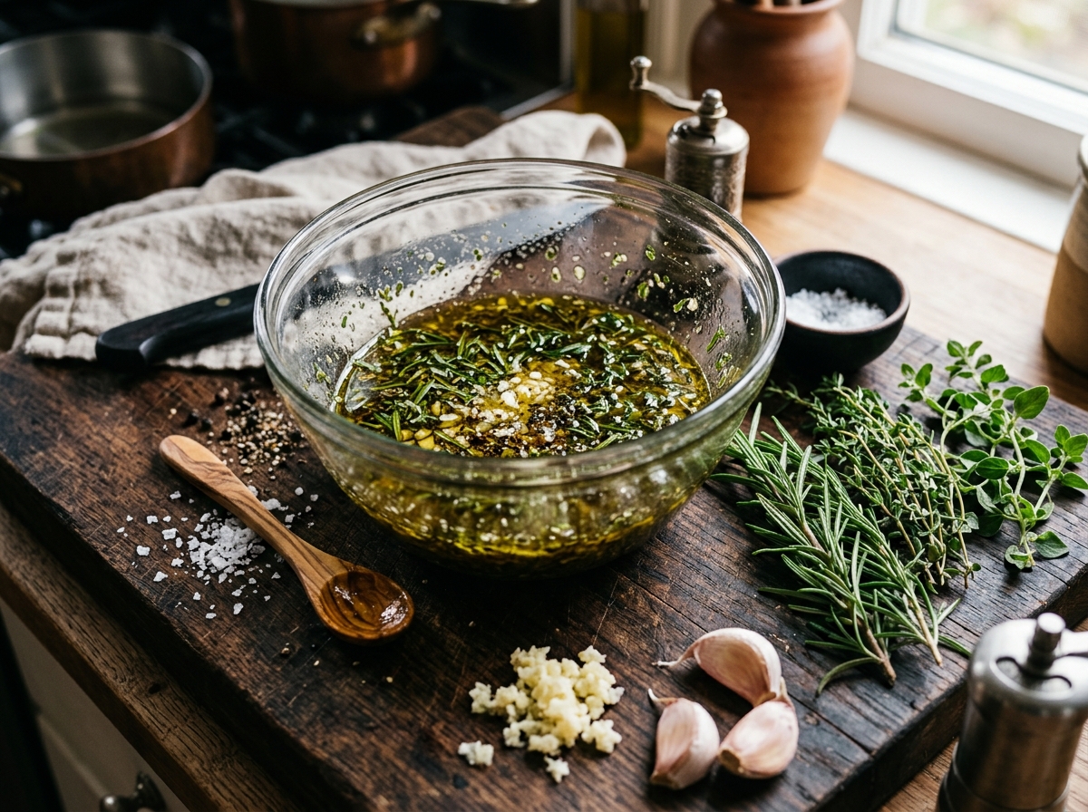 Klassische Kräuter-Knoblauch-Marinade